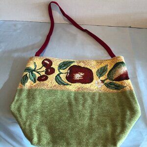 HANDMADE Apple Cherries Pear Fabric Material Purse